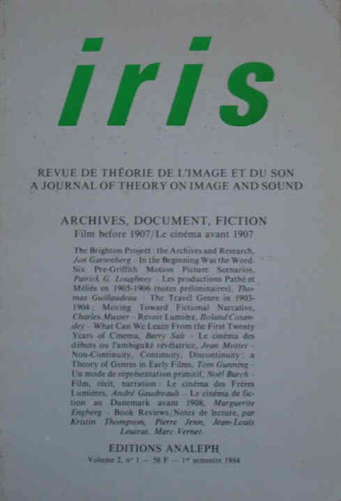 IRIS magazine side cover  Vol 2 # 1  1984